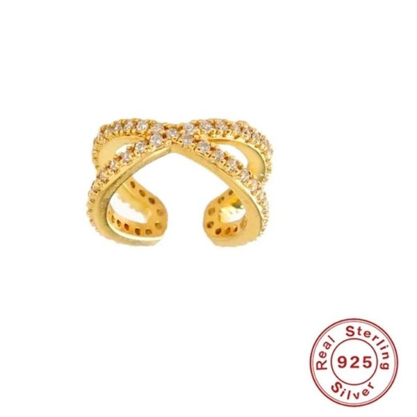 Sterling Silver Ear Cuffs with Cubic Zirconia