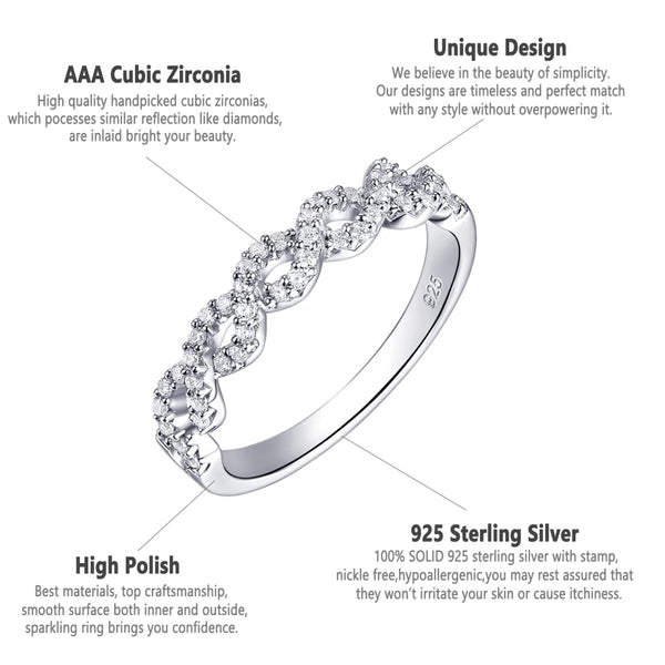 Eternity Infinity Band 925 Sterling Silver HNS Studio Canada