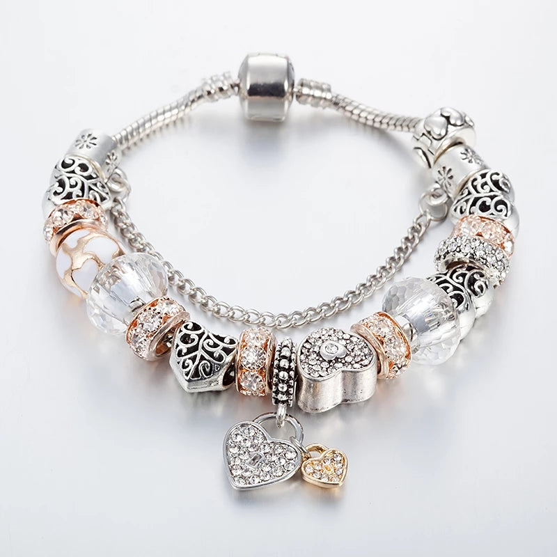 Rose Gold Leaf Charm Bracelet for Women and Girls – Capital Charms