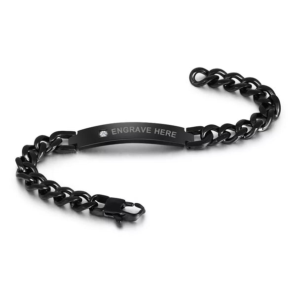 Engravable Men's Bracelet Black HNS Studio Canada