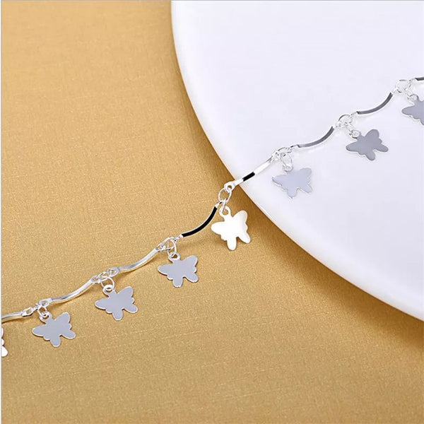 Sterling Silver Butterfly Charms Anklet HNS Studio Canada