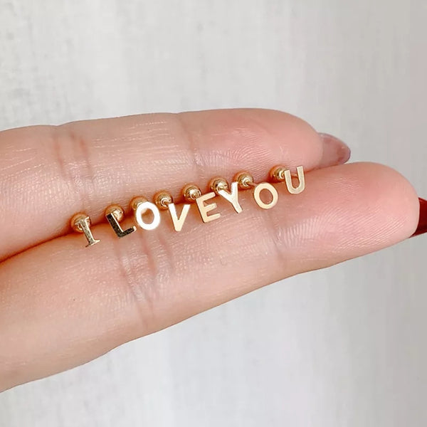 Letter Studs Sterling Silver HNs Studio Canada