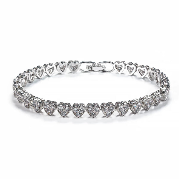 AAA Cubic Zirconia Heart Tennis Bracelet HNS Studio Canada