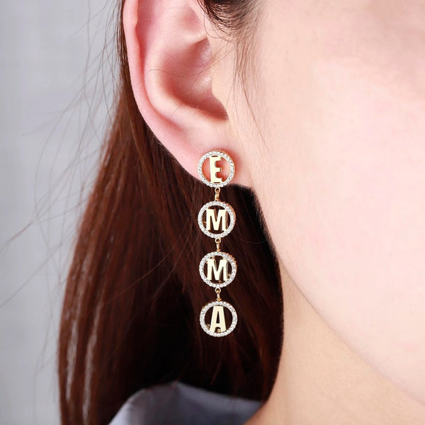 Personalized Name Earrings HNS Studio Canada