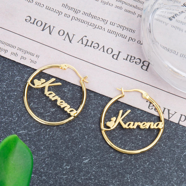 Sterling Silver Name Hoop Earrings HNS Studio Canada