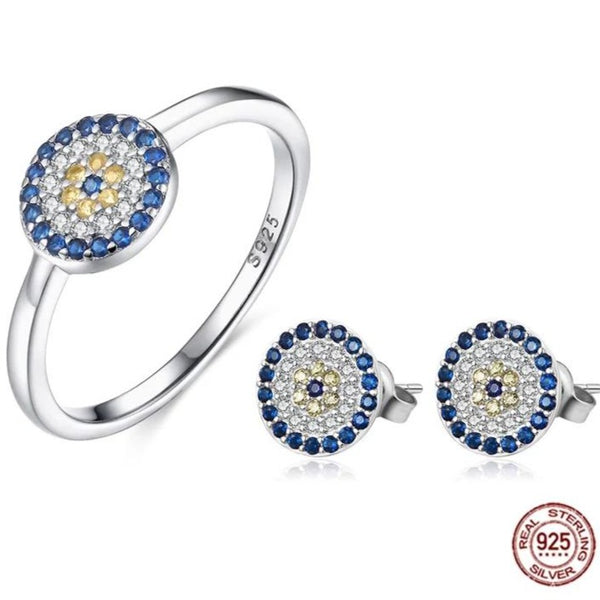 Evil Eye Earring and Ring Set HNS Studio