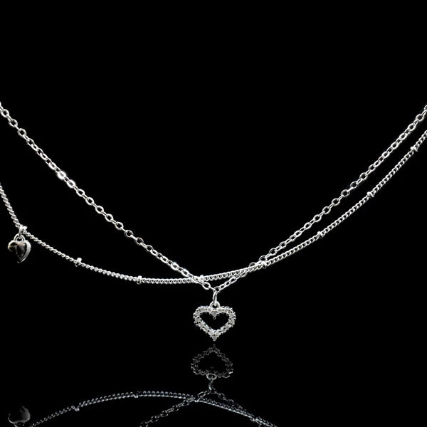 Silver Layered Heart Anklet HNS Studio Canada