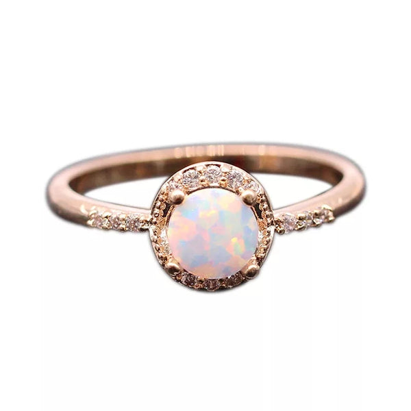 Opal stone Rose gold Ring - HNS Studio