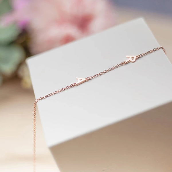 Sideways Letter Necklace HNS Studio Canada