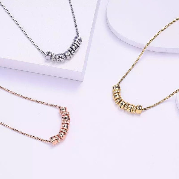 Mom necklace with Custom Name Beads