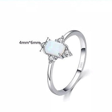 925 Sterling Silver White Opal Ring HNS Studio Canada