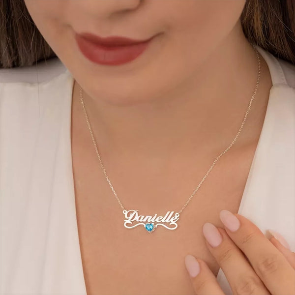 Personalized Name necklace with Birthstone