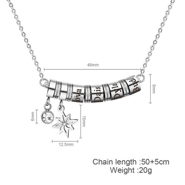 Mom necklace with Custom Name Beads HNS Studio Canada