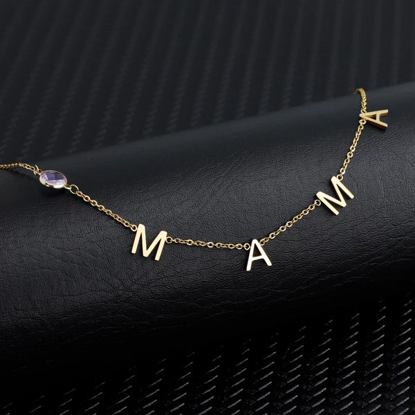 Mama Necklace with Birthstone