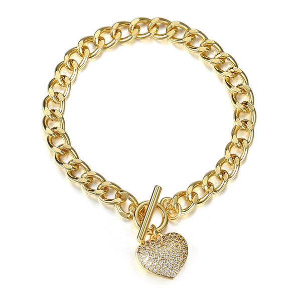 Heart Charm Bracelet Gold HNS Studio Canada