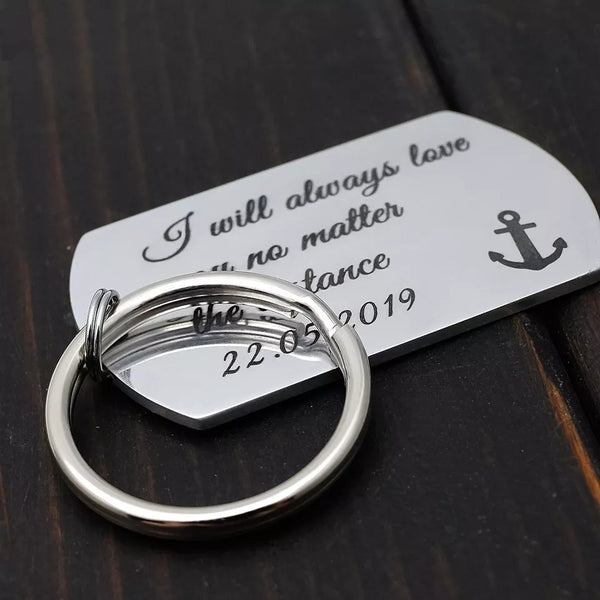 Custom Photo Keychain with Message HNS Studio Canada