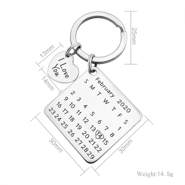 Personalized Calendar Keychain