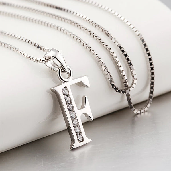 Sterling Silver Initial Pendant Necklace