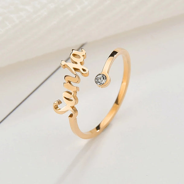 Birthstone Name Ring HNS Studio Canada