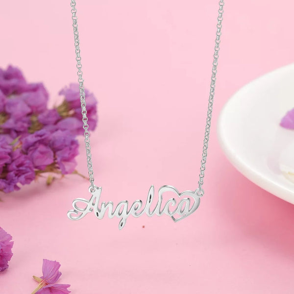 Name Necklace with Heart
