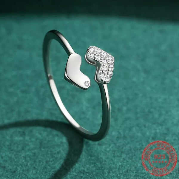 Double Heart Adjustable Ring HNS Studio Canada