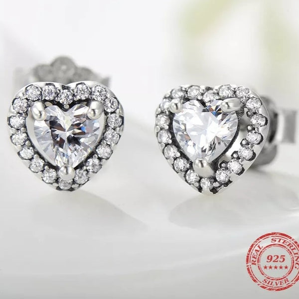 Sterling Silver Heart Halo Studs HNS Studio Canada