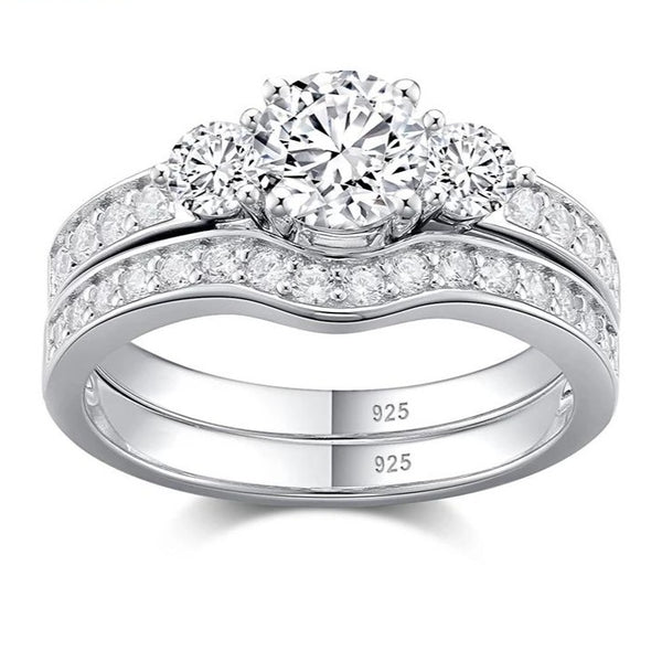 925 Sterling Silver Wedding Ring Set HNS Studio Canada