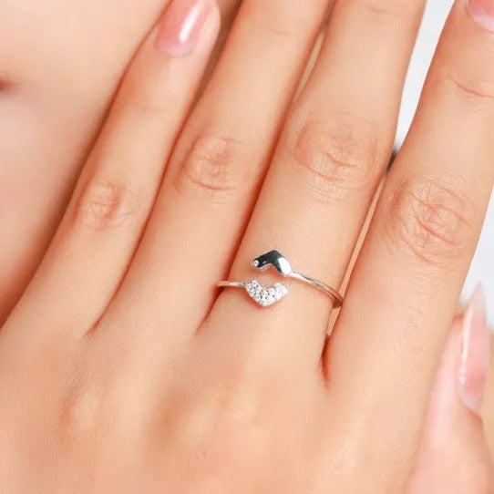 Double Heart Adjustable Ring
