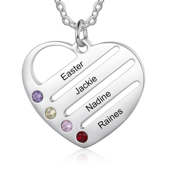 Personalized Mom Necklace with Names and Birthstones