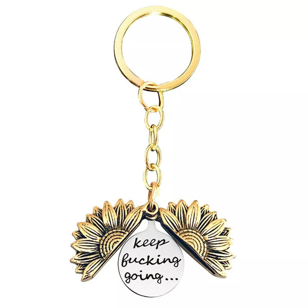 Keep Fucking Going Sunflower Keychain HNS Studio Canada
