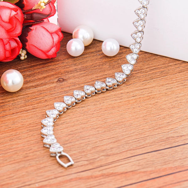 AAA Cubic Zirconia Heart Tennis Bracelet HNS Studio Canada