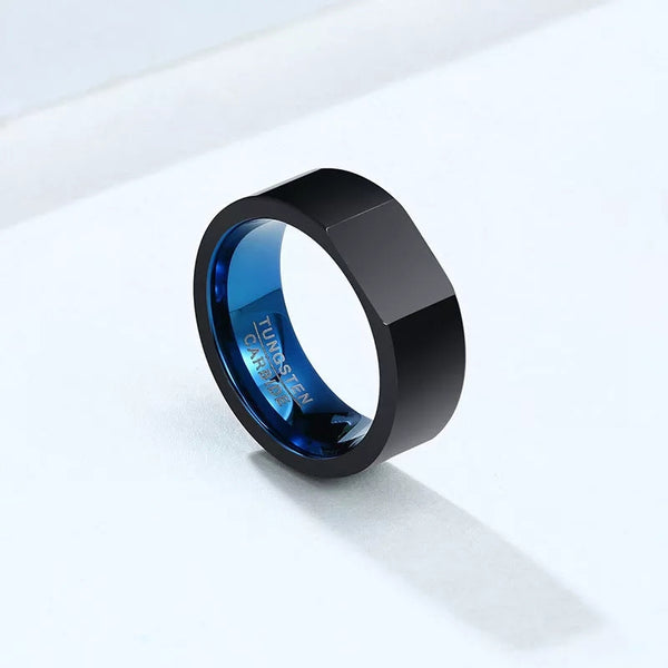 Personalized Engrave Ring for Men Black- Tungsten HNS Studio Canada