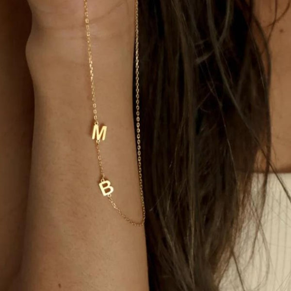Sideways Letter Necklace HNS Studio Canada