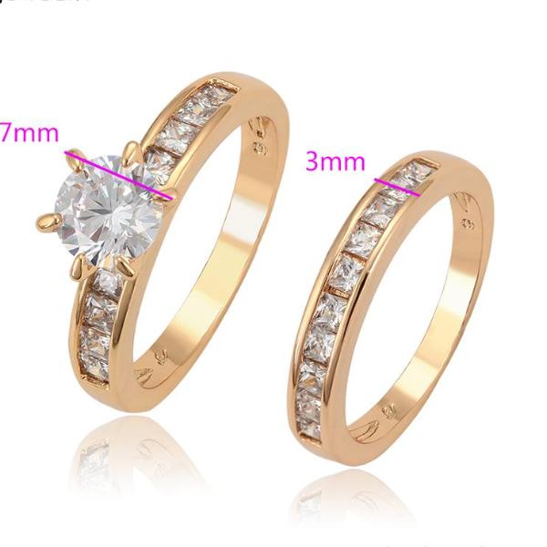 18K Gold plated Wedding Ring Set - HNS Studio