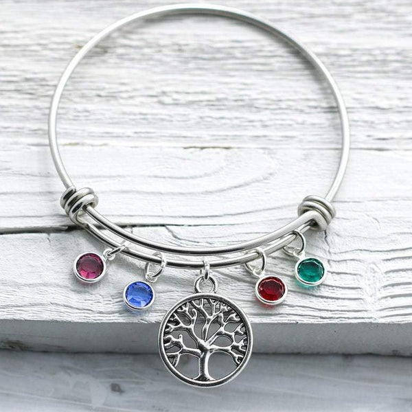 Tree of life Family Birthstones Mom bracelet