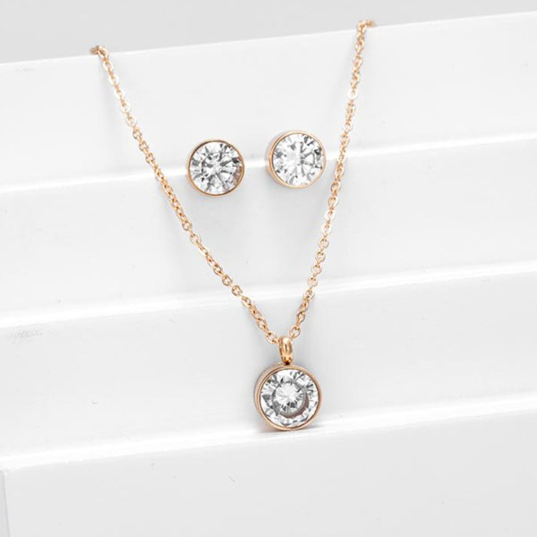 Floating Cubic Zirconia Necklace Set HNS Studio Canada