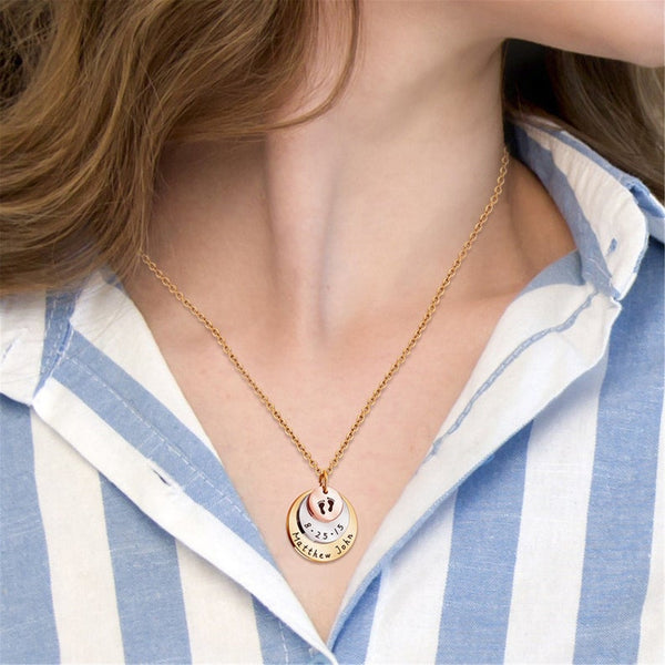 Baby Names Personalized Disc Necklace for Mom