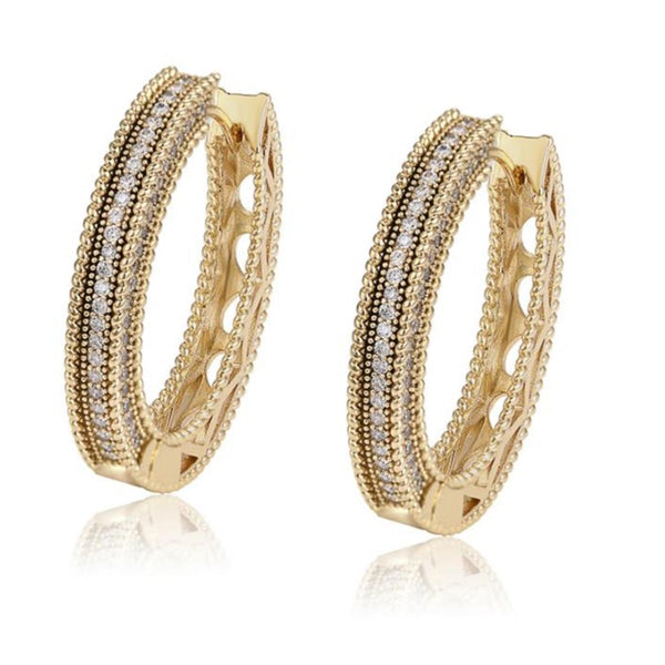 14K gold plated hoops HNS Studio Canada