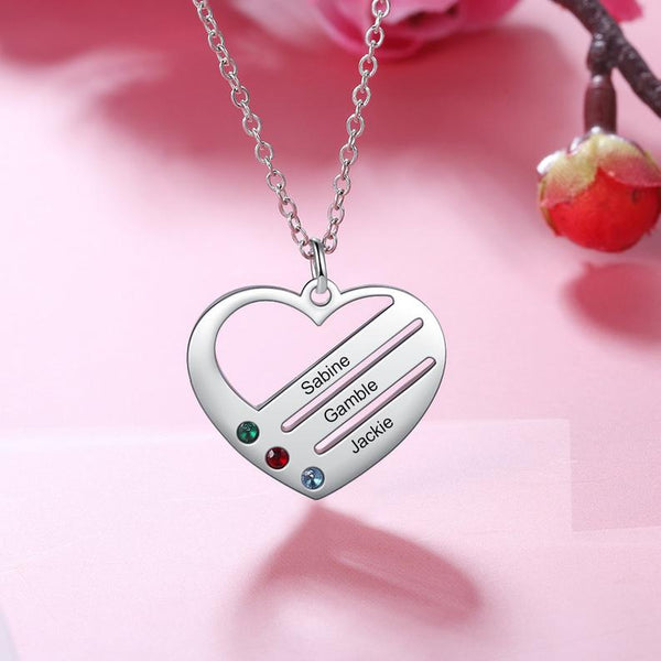 Personalized Mom Necklace with Names and Birthstones