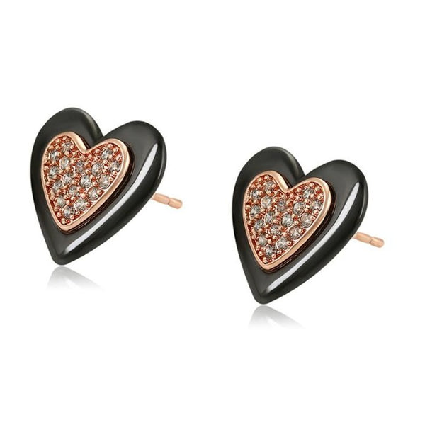 Rose Gold Filled Big Heart Studs HNS Studio Canada