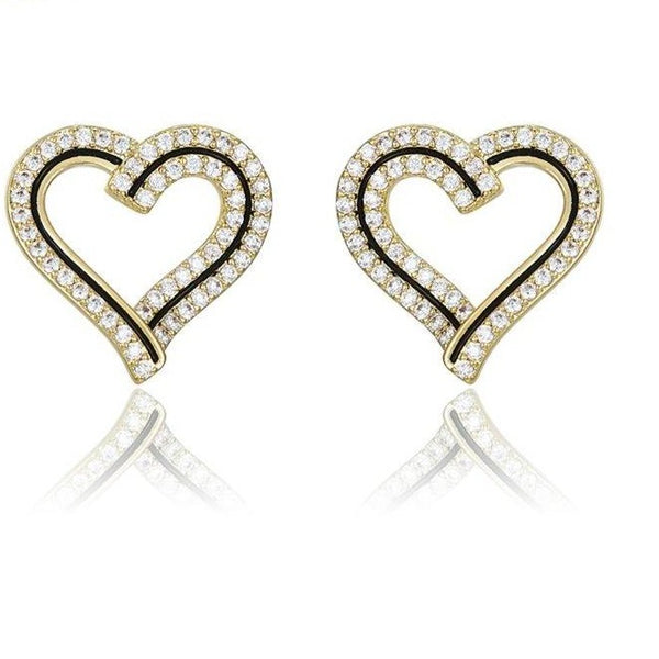 Gold Heart Studs HNS Studio Canada