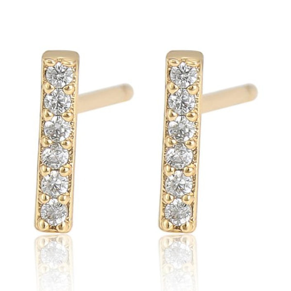CZ Bar Stud Earrings HNS Studio Canada