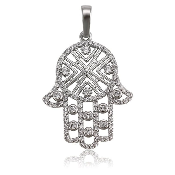 Hamsa Hand Silver Necklace HNS Studio Canada