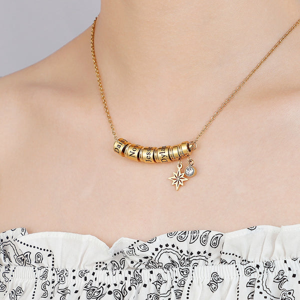 Mom necklace with Custom Name Beads HNS Studio Canada