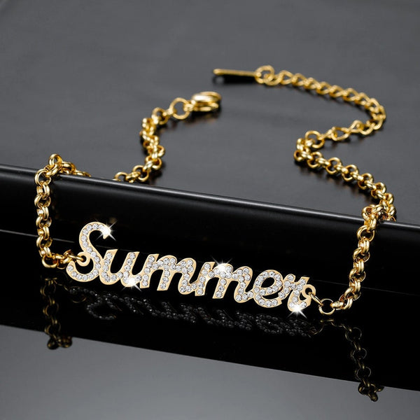 Personalized Iced Out Bling Name Bracelet HNS Studio Canada