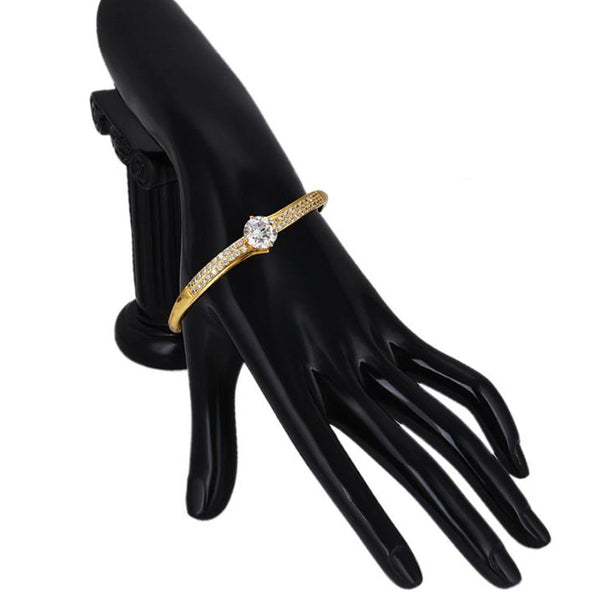 24k Gold Plated Hinged Bangle Bracelet