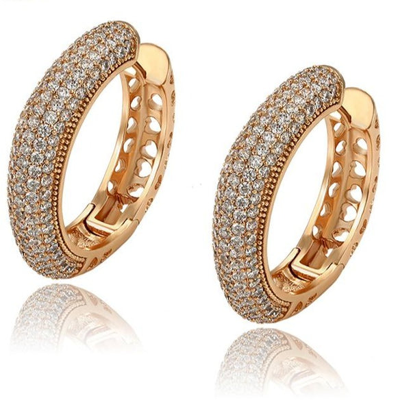 18k Gold Filled Hoops With Cubic Zirconia HNS Studio Canada