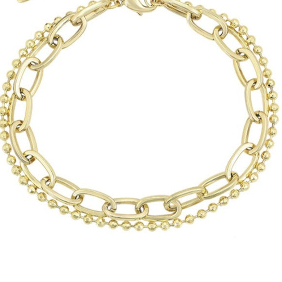 14k Gold Filled Two Layers Paper Clip Bracelet HNS Studio Canada