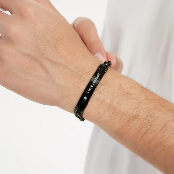 Engravable Men's Bracelet Black HNS Studio Canada