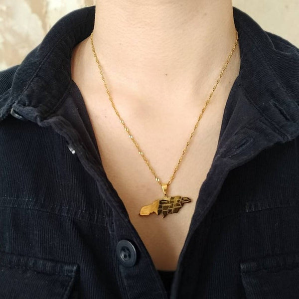 Jamaica City Map Pendant Necklace HNS Studio Canada